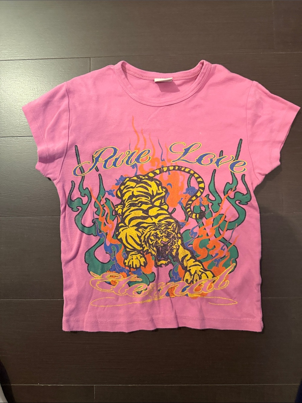 Irving outfitters Pink Kids Graphic Tee with Tiger Print